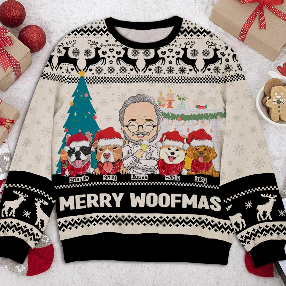 Dog Servant Pawlidays - Personalized Custom All-Over-Print Sweatshirt - Image 4