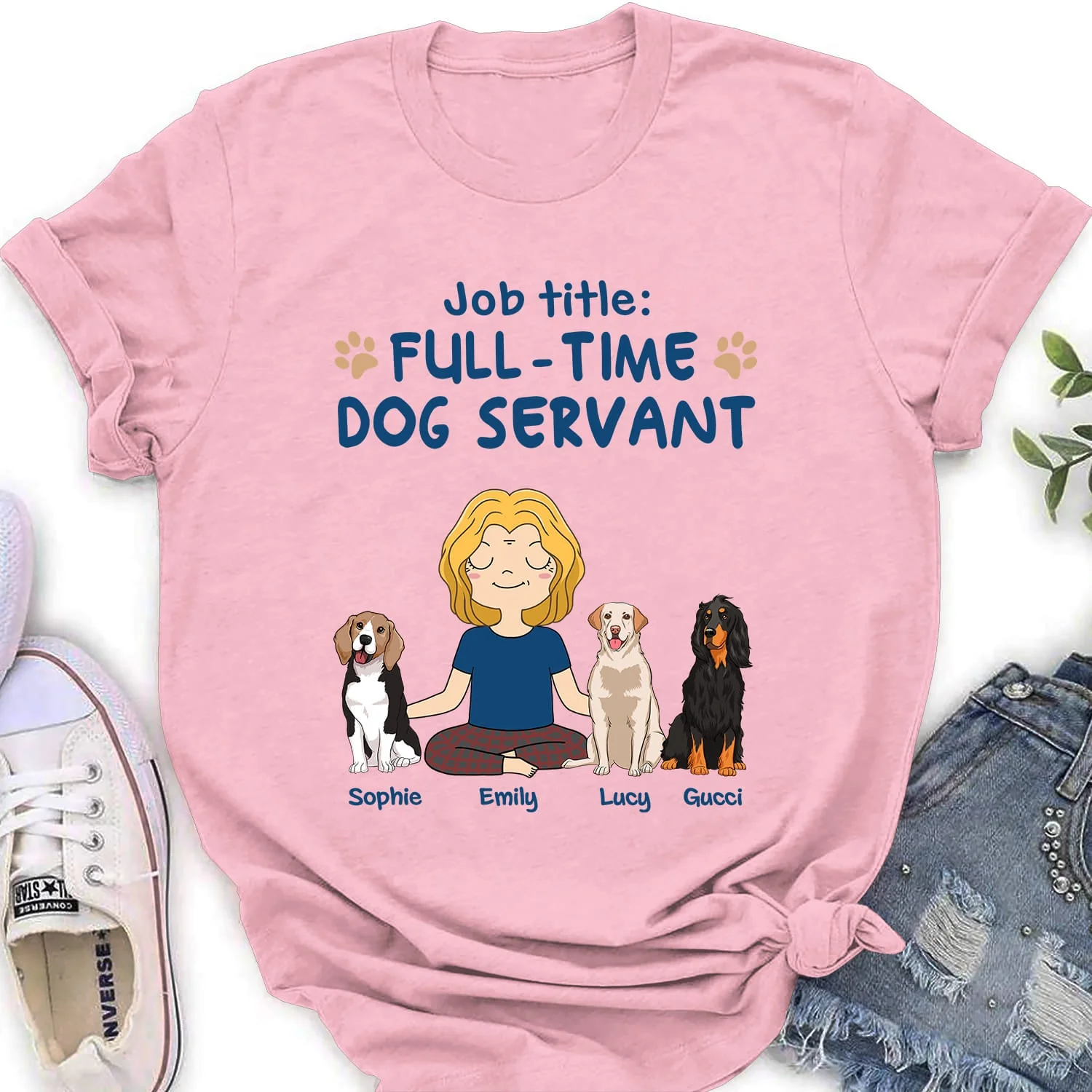 Dog Servant - Personalized Custom Women's T-shirt - Image 3