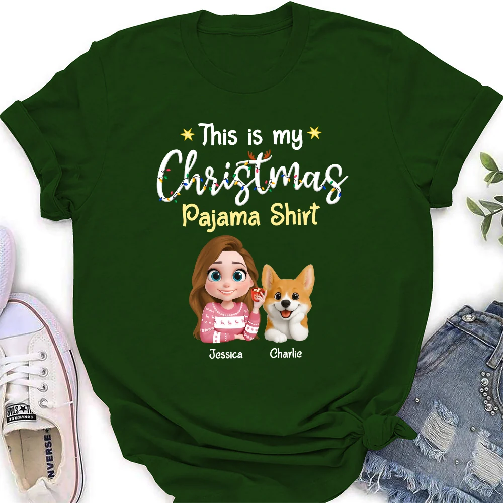 Dog Thinking With Pawjama Shirt - Personalized Custom Women's T-shirt - Image 6