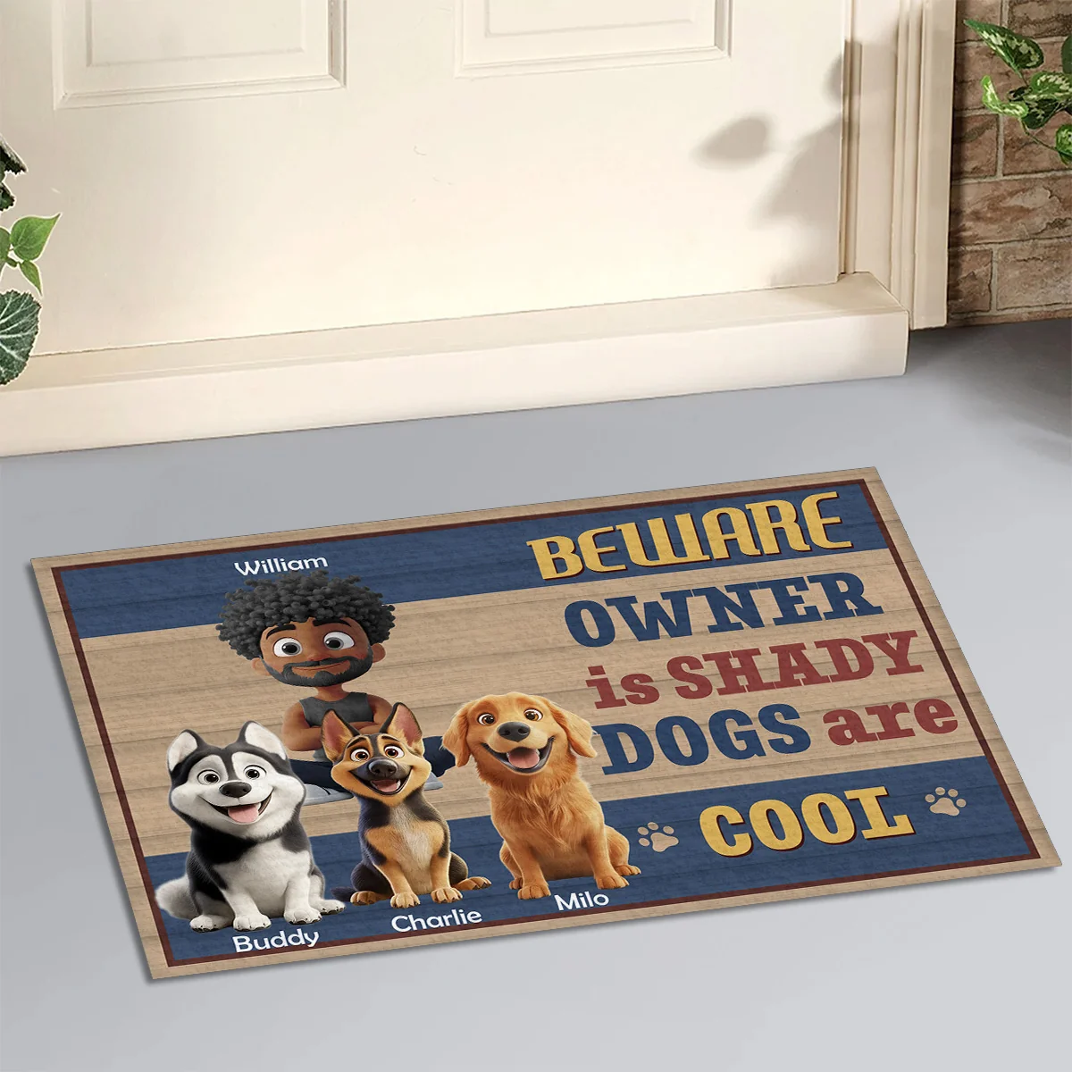 Dogs Are Cool - Personalized Custom Doormat - Image 2