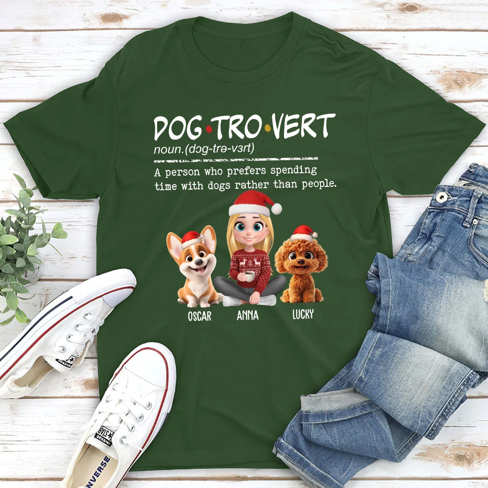 Dogtrovert Vibe Christmas - Personalized Custom Unisex T-Shirt - Image 4