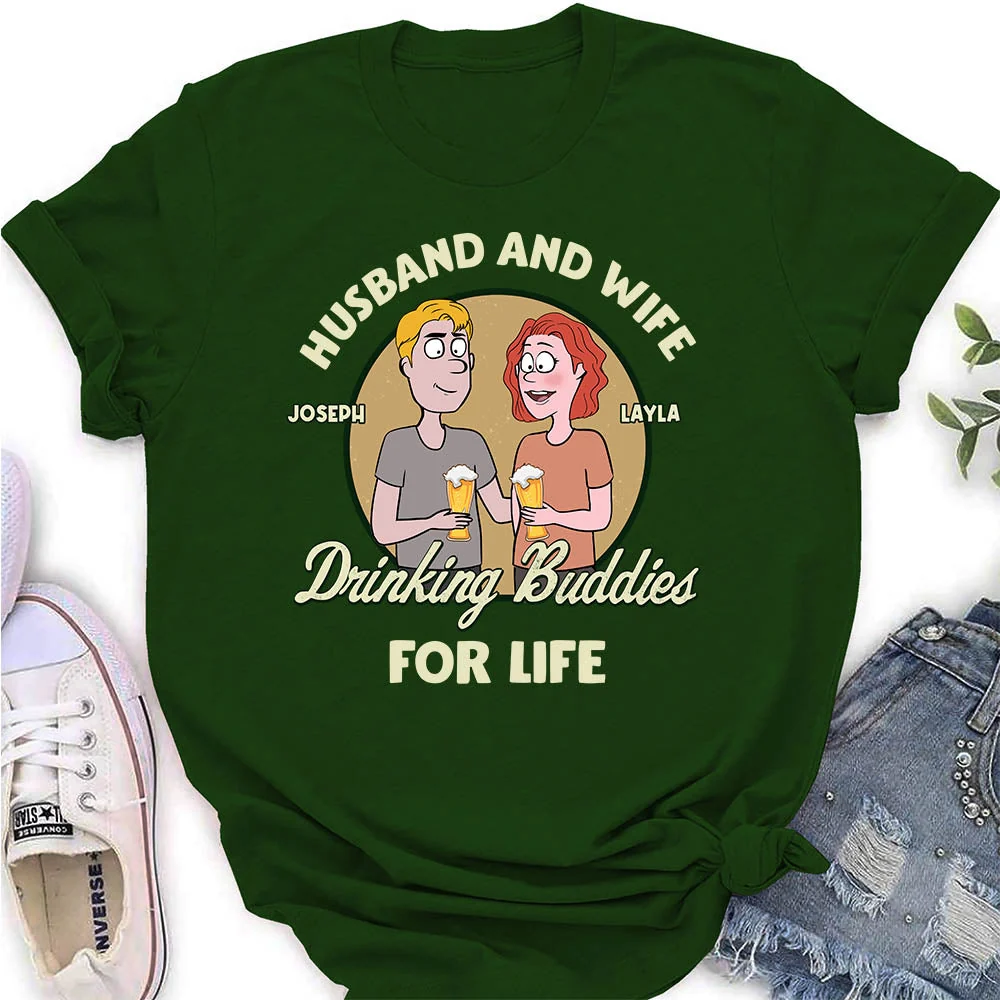 Drinking Buddies - Personalized Custom Women's T-shirt - Image 2
