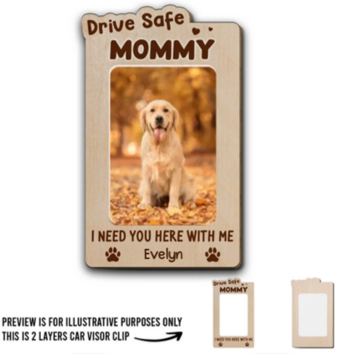 Drive Safe Dog Mom Dad - Personalized Custom Car Visor Clip - Image 5