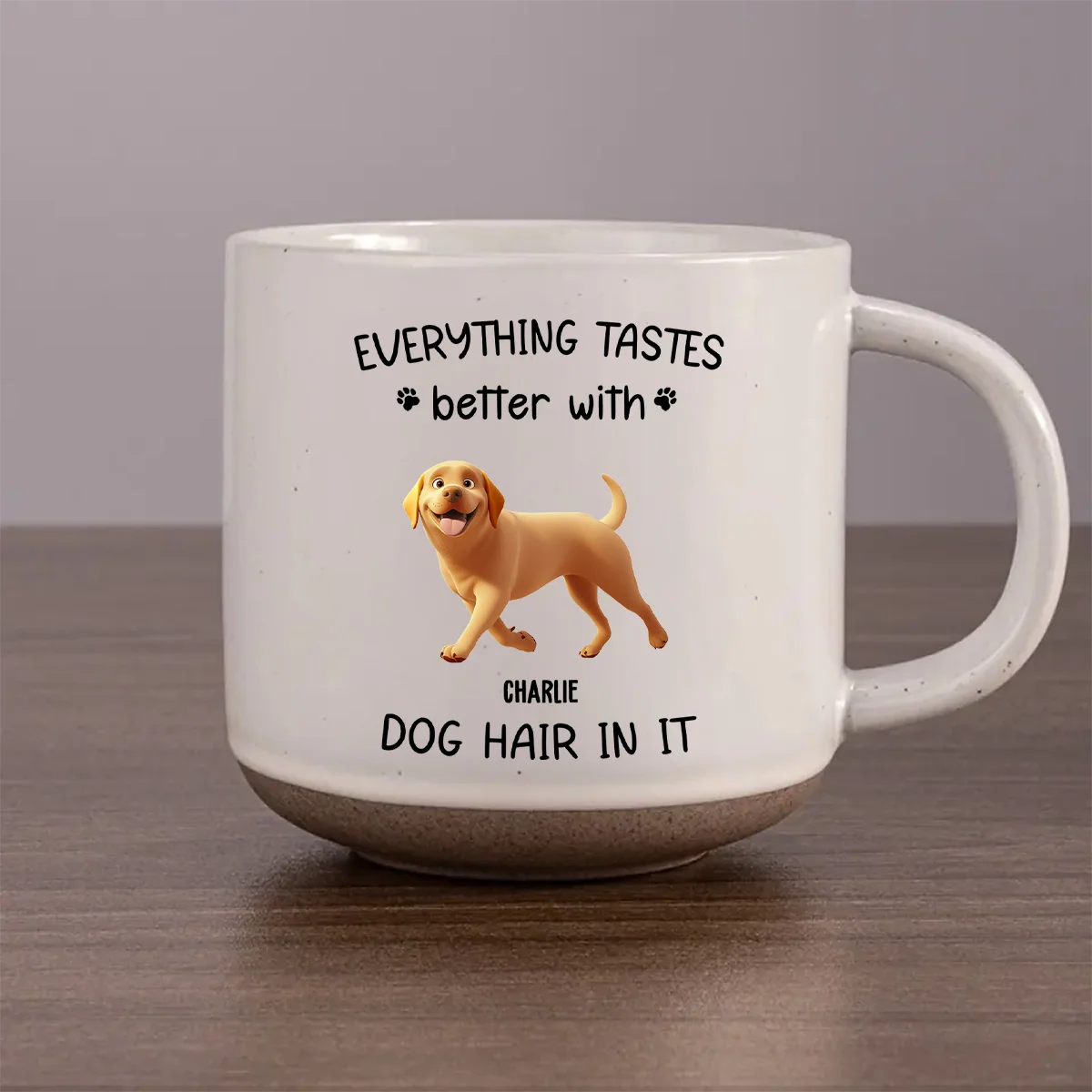 Everything Taste Better With Dog Hair - Personalized Custom Pottery Mug
