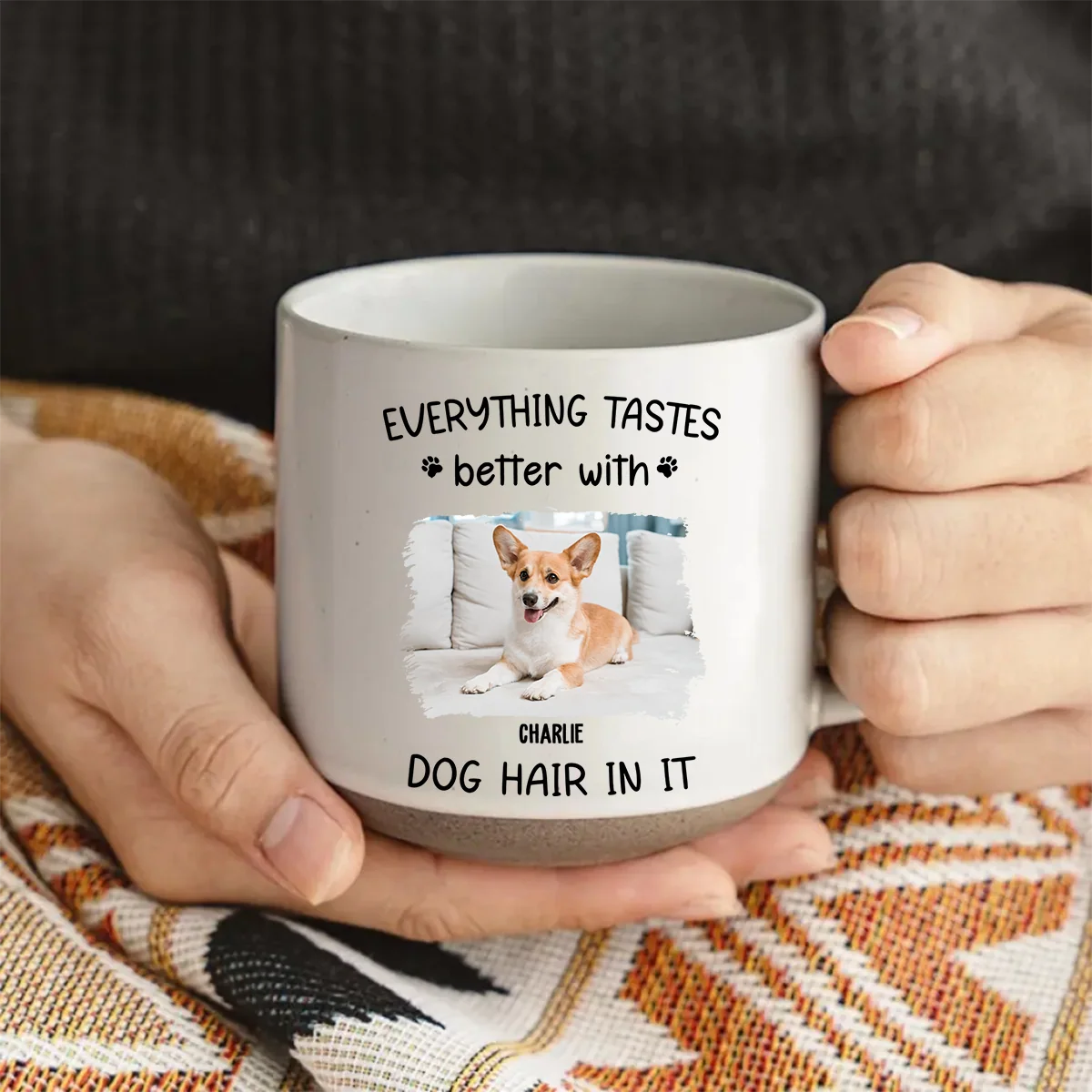 Everything Taste Better With Dog Hair Photo - Personalized Custom Pottery Mug