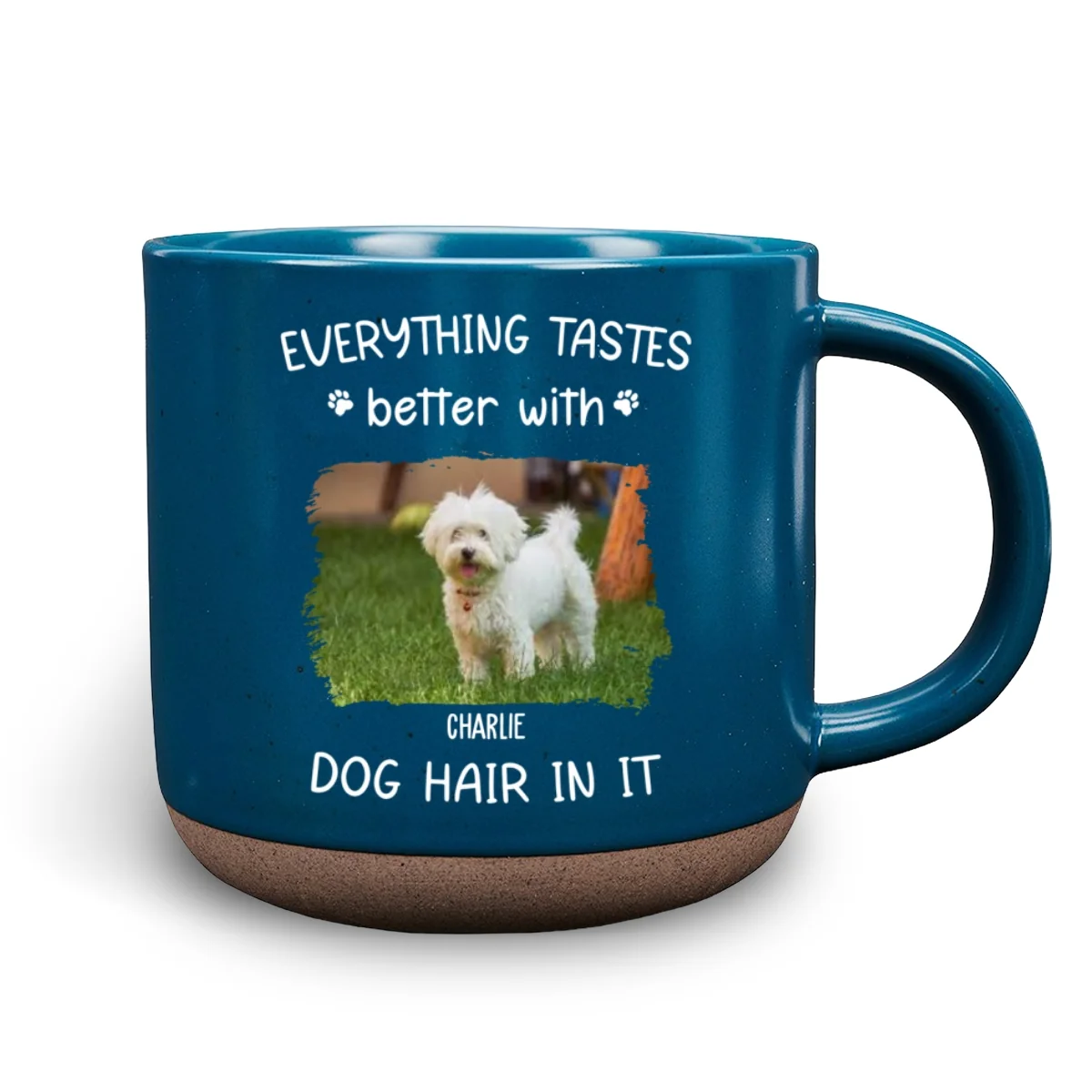 Everything Taste Better With Dog Hair Photo - Personalized Custom Pottery Mug - Image 3