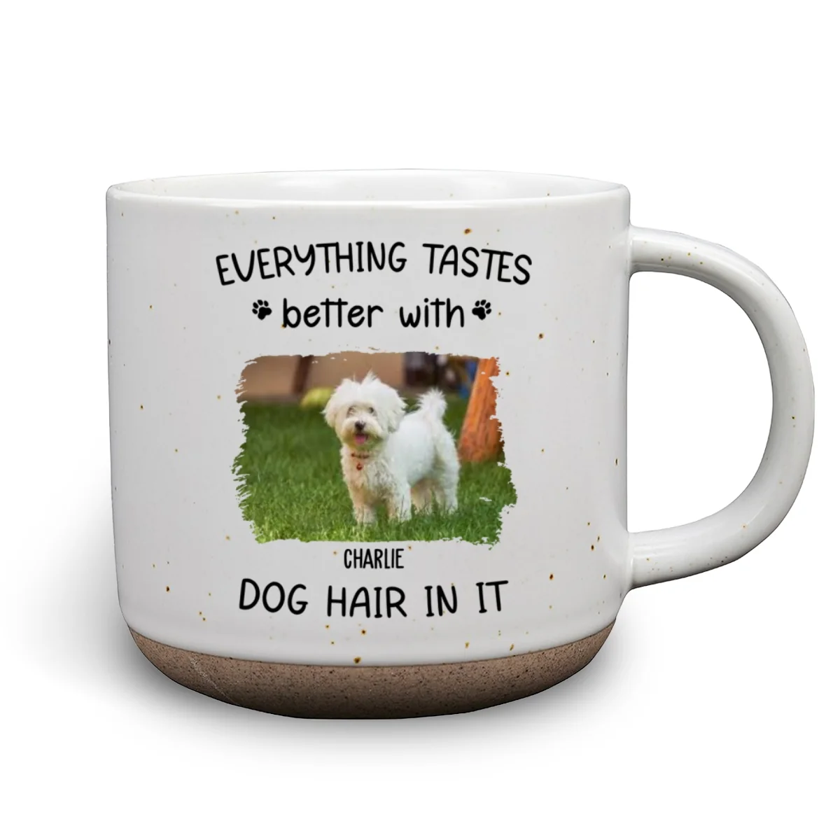 Everything Taste Better With Dog Hair Photo - Personalized Custom Pottery Mug - Image 4