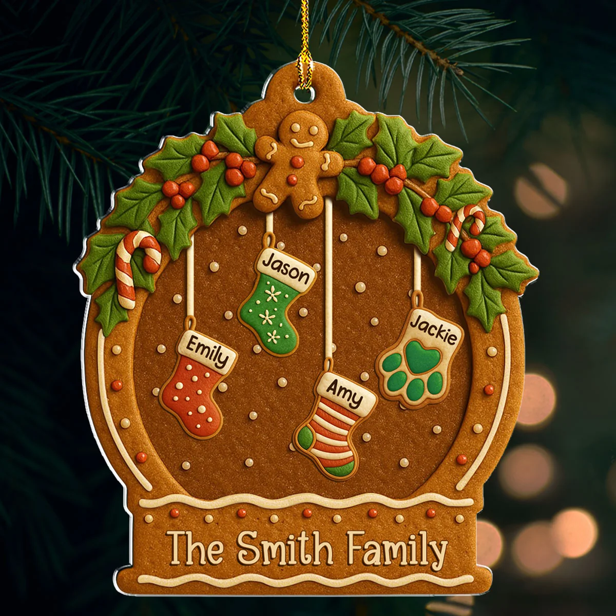Family Cookies Christmas - Personalized Custom Acrylic Ornament - Image 4