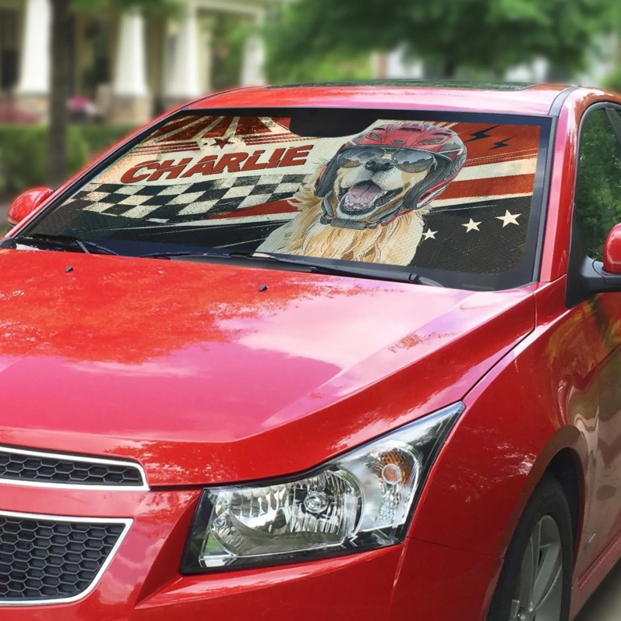 Fast And Dogs - Personalized Custom Car Sunshade - Image 2