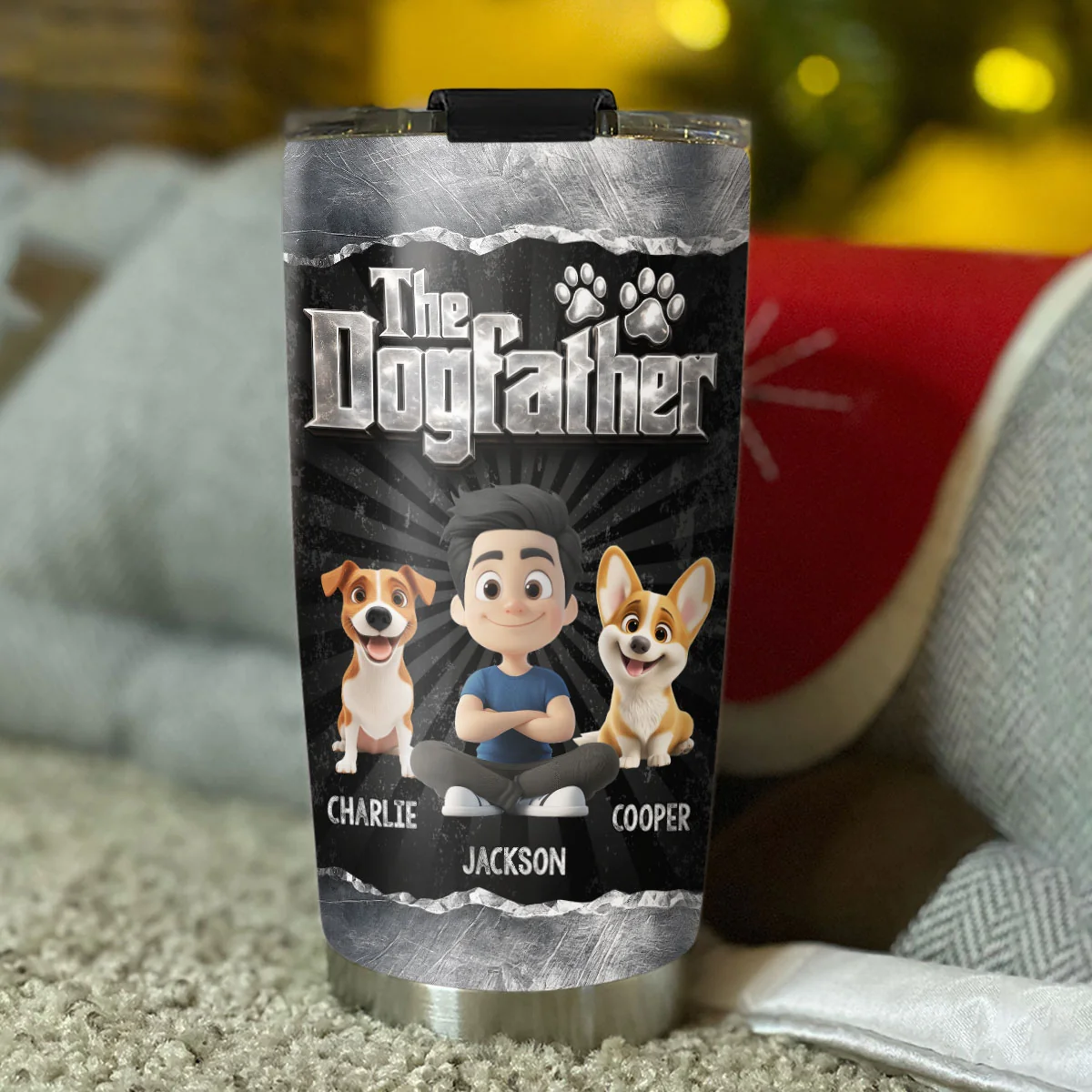 Father Of Dogs - Personalized Custom Tumbler - Image 5