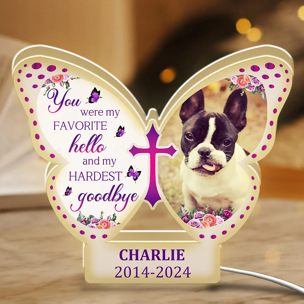 Favorite Hello And Hardest Goodbye Dog - Personalized Light Box - Image 2