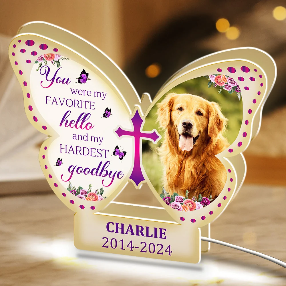 Favorite Hello And Hardest Goodbye Dog - Personalized Light Box - Image 3