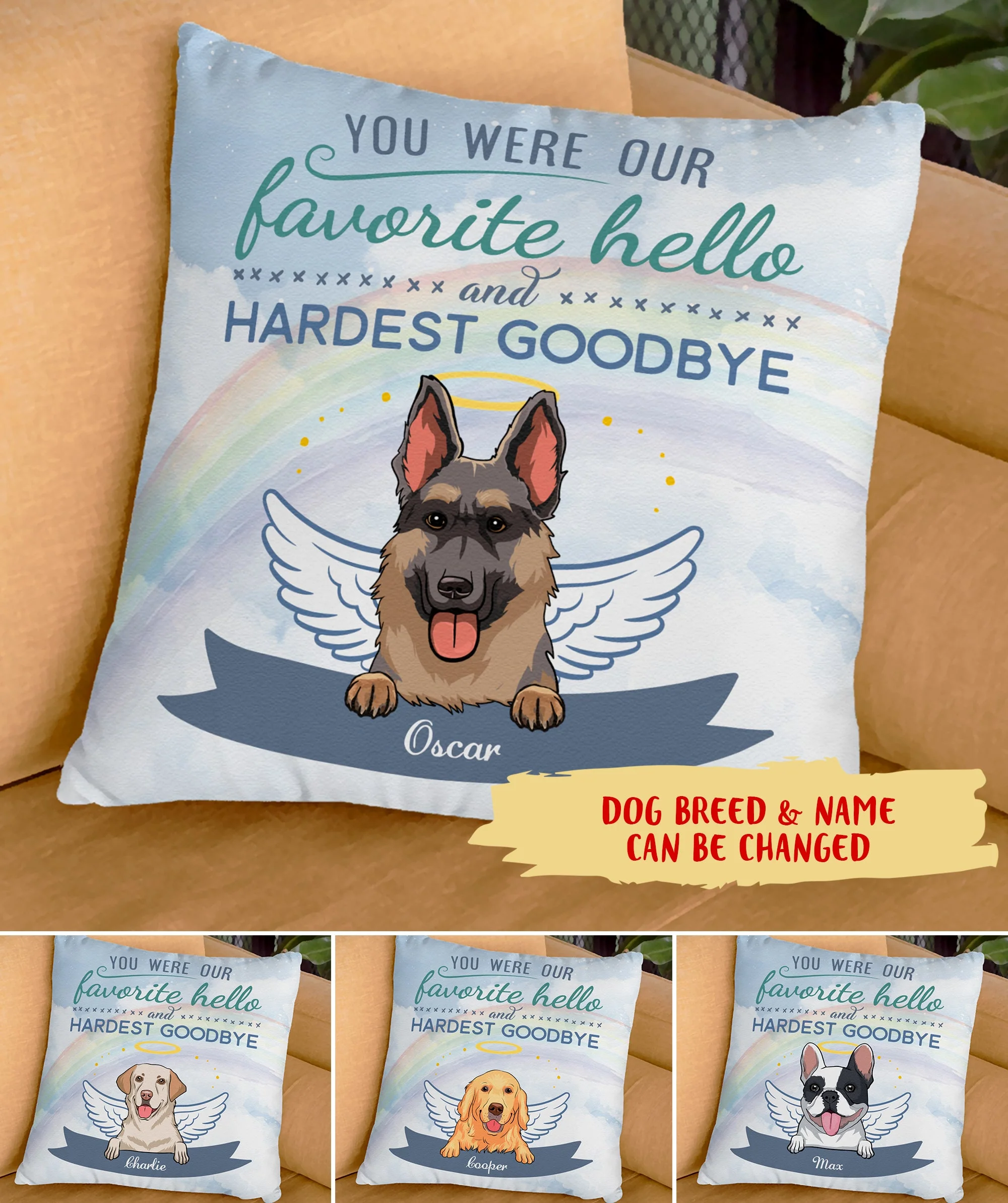 Favorite Hello - Personalized Custom Throw Pillow - Pet Memorial Gifts