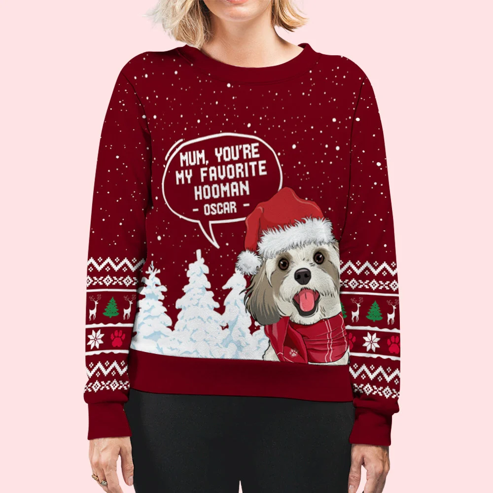 Favorite Hooman - Personalized Custom All-Over-Print Sweatshirt - Image 5
