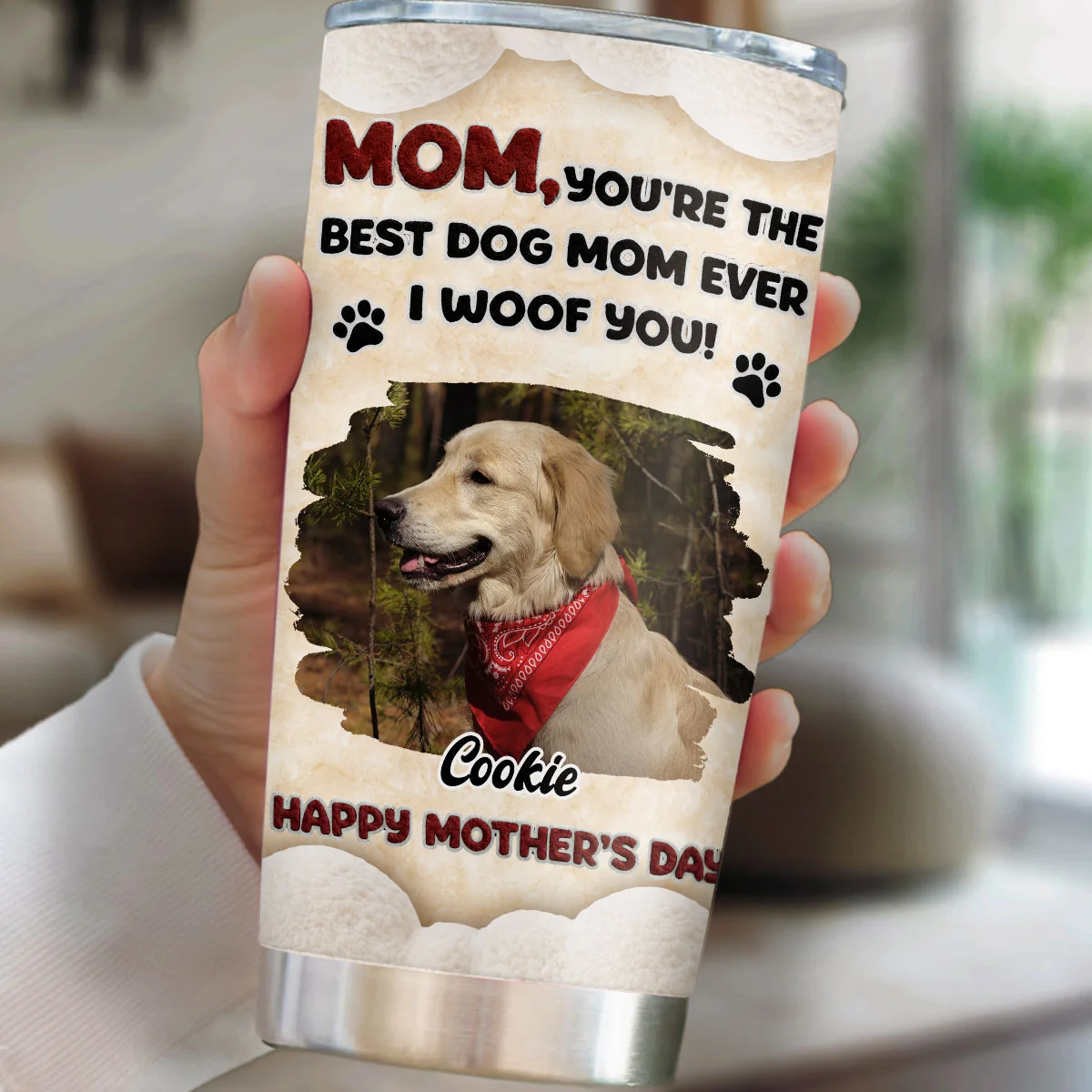 Favorite Mom Of Dog Photo - Personalized Custom 3D Effect Tumbler - Image 2