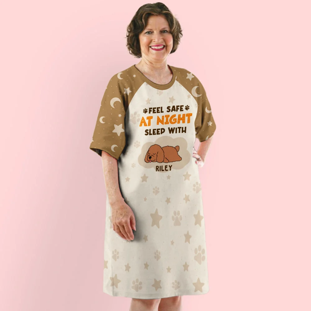 Feel Safe At Night - Personalized Custom 3/4 Sleeve Dress - Image 5