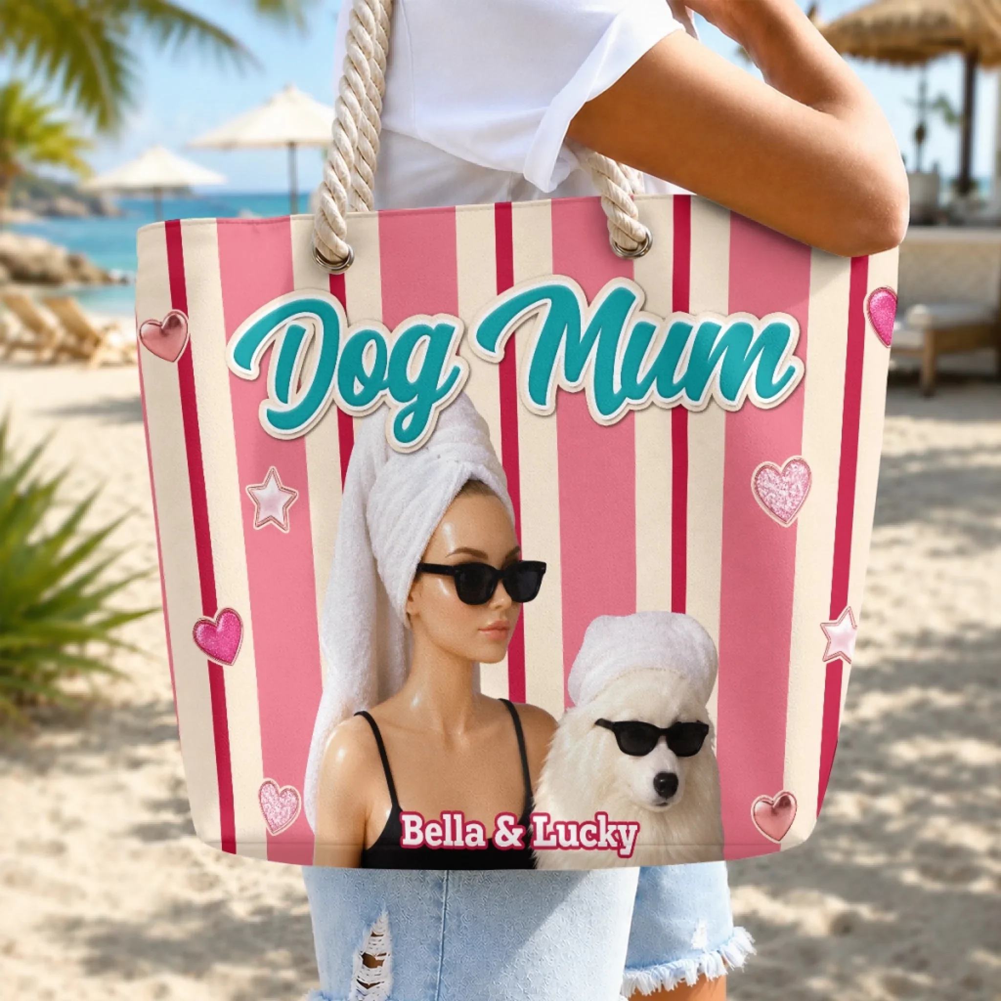 Fetching Happiness Daily - Personalized Custom Beach Bag - Image 7