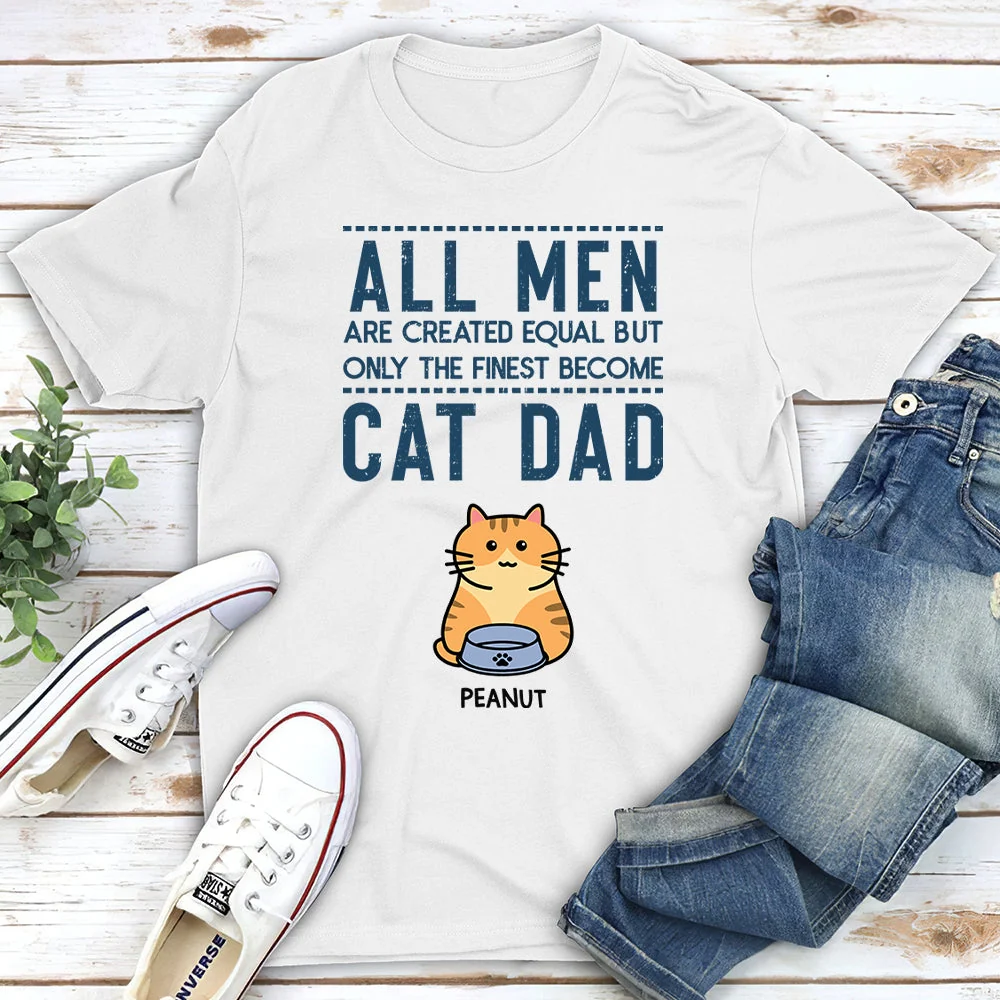 Finest Cat Dad - Personalized Custom Unisex T-shirt - Image 3