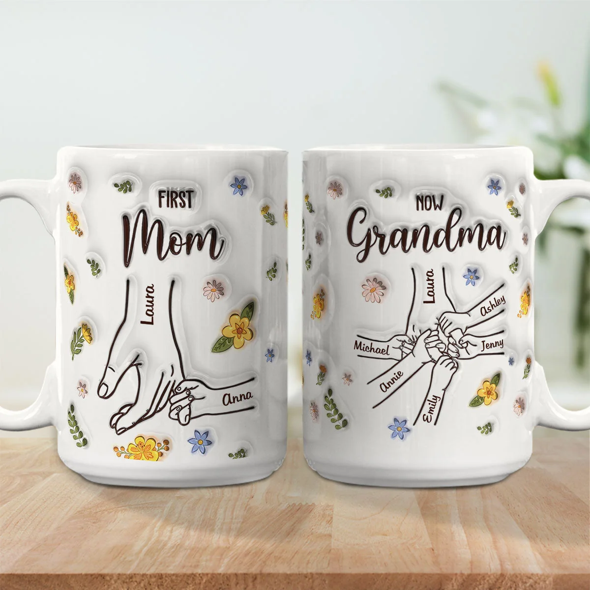 First Mom Now Grandma - Personalized Custom 3D Inflated Effect Mug - Image 4