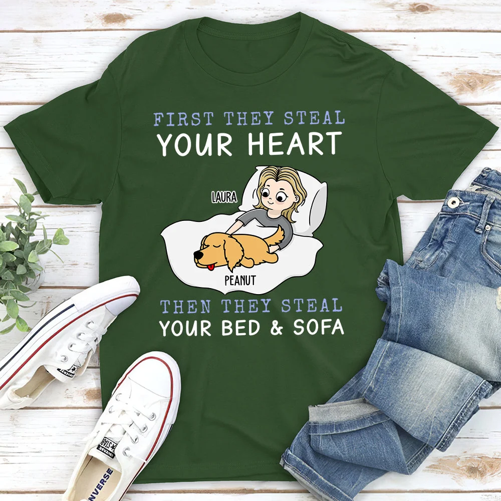 First They Steal Heart - Personalized Custom Unisex T-shirt - Image 3