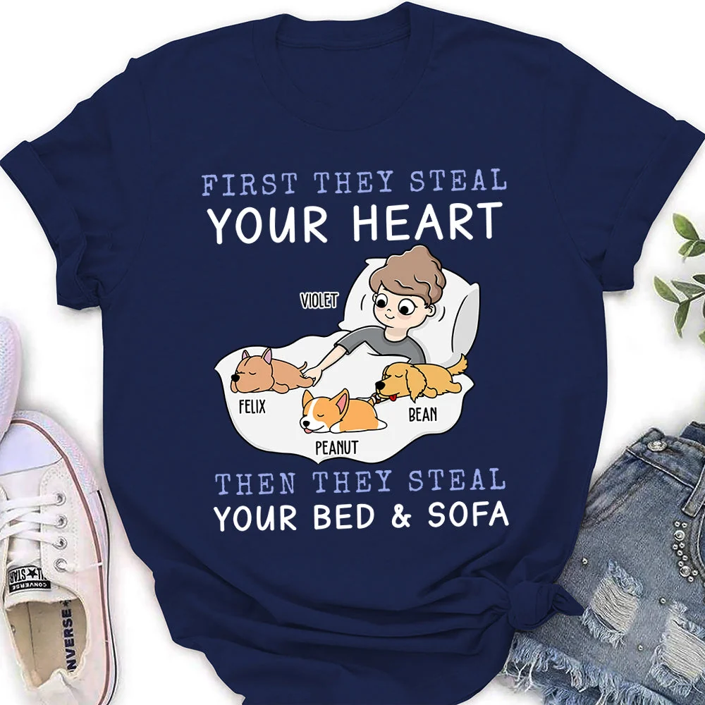 First They Steal Heart - Personalized Custom Women's T-shirt - Image 4