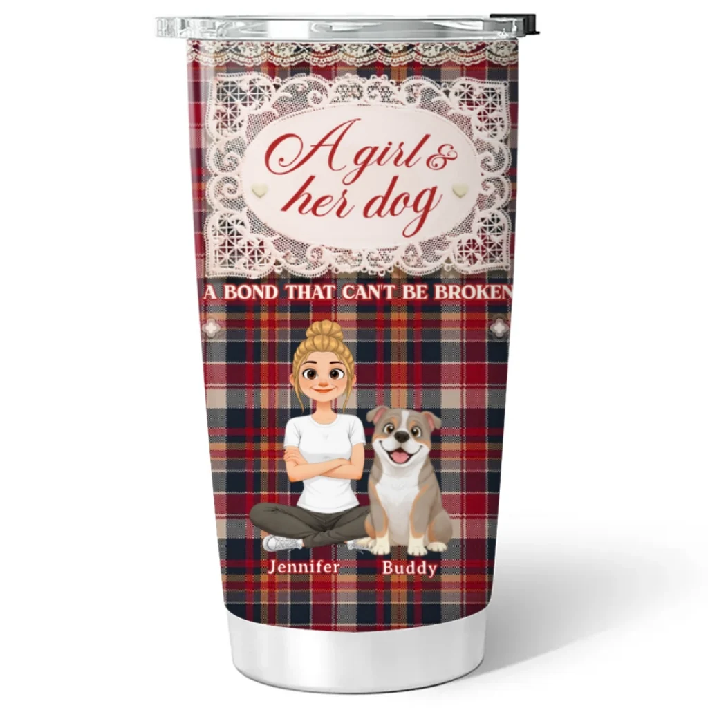 Flower And Storybook Dog - Personalized Custom Tumbler - Image 6