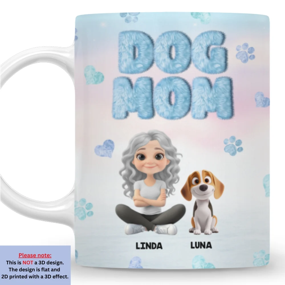 Fluffy Dog Mom - Personalized Custom 3D Inflated Effect Mug - Image 6