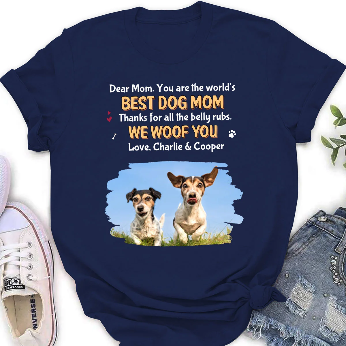 For All The Belly Rubs Photo - Personalized Custom Women's T-Shirt - Image 3