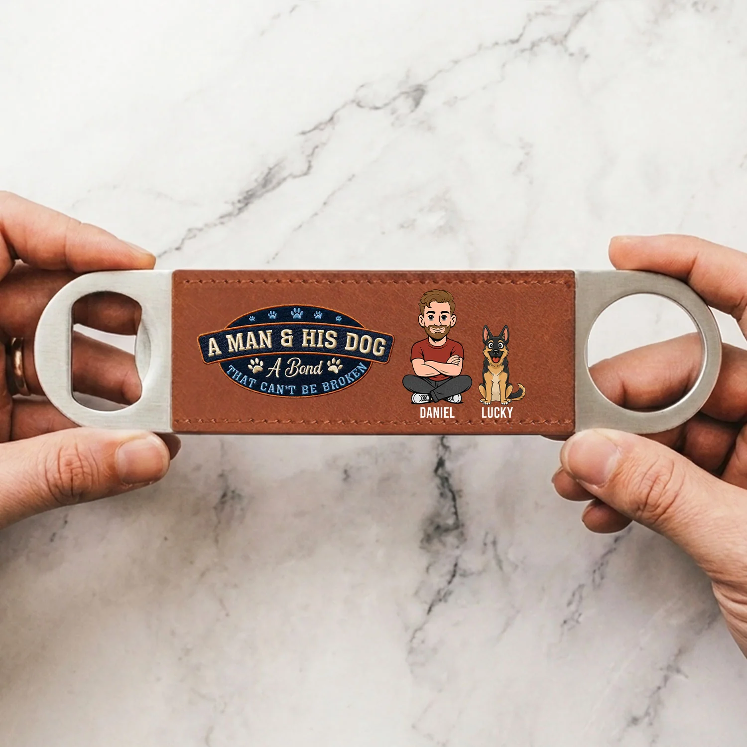 Forever My Dog - Personalized Custom Leather Bottle Opener - Image 4