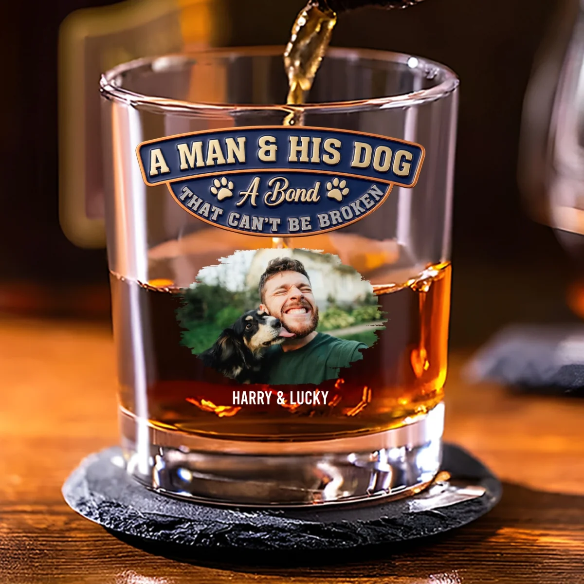 Forever My Dog Photo - Personalized Custom Whiskey Glass - Image 3