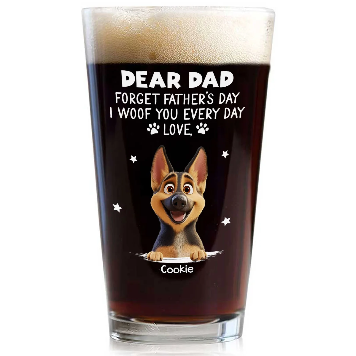 Forget Father Day Dad - Personalized Custom Beer Glass