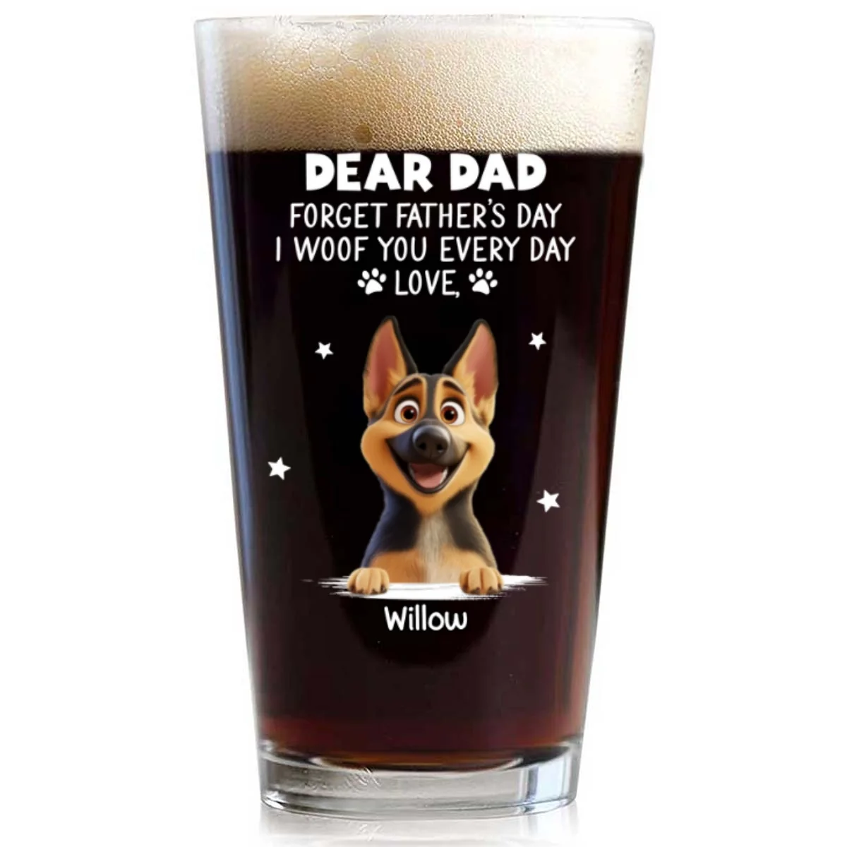 Forget Father Day Dad - Personalized Custom Beer Glass - Image 6