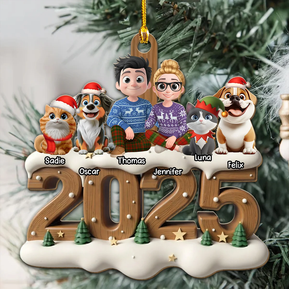 From This Year Fur Ver - Personalized Custom 3D Effect Wood Ornament - Image 4