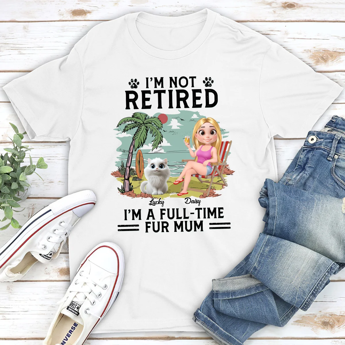 Full-Time Dog Fur Cartoon - Personalized Custom Unisex T-shirt - Image 2