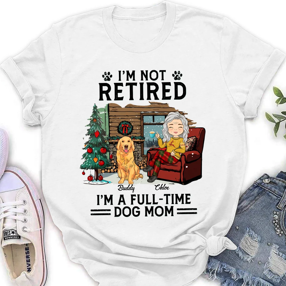 Full-time Dog Mom Winter - Personalized Custom Women T-Shirt - Image 2