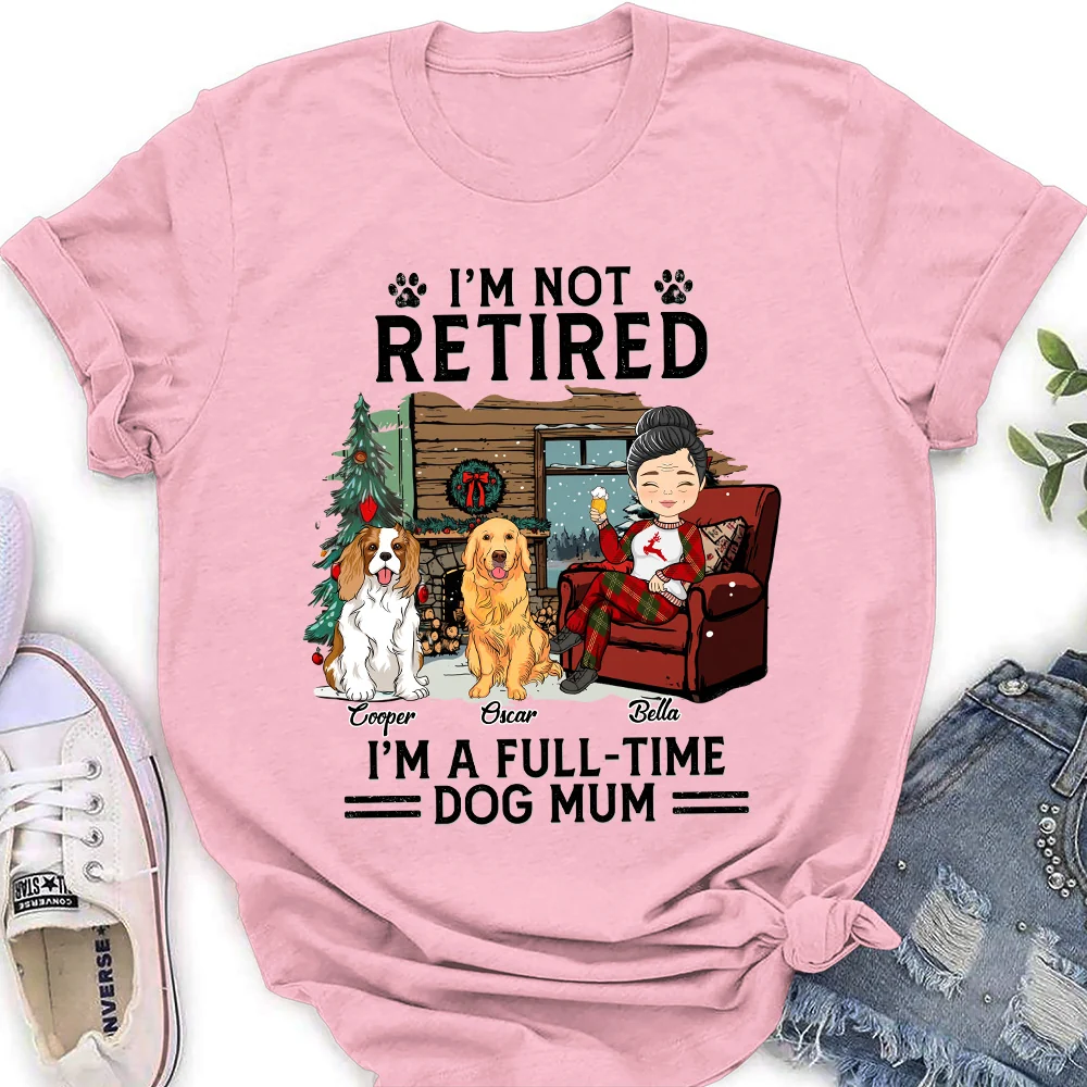 Full-time Dog Mom Winter - Personalized Custom Women T-Shirt - Image 3