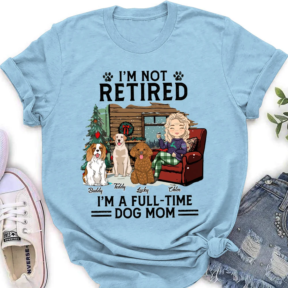 Full-time Dog Mom Winter - Personalized Custom Women T-Shirt - Image 4