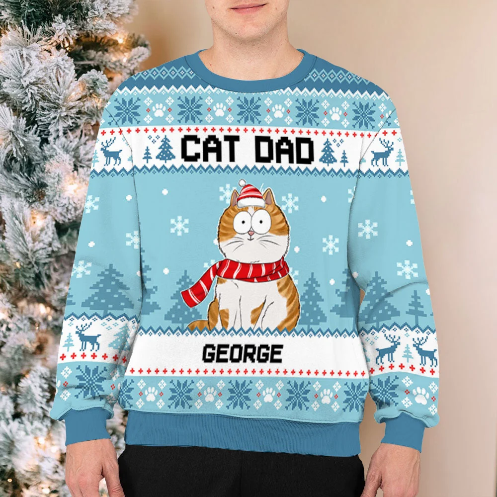 Funny Cat Mum - Personalized Custom All-Over-Print Sweatshirt - Image 8
