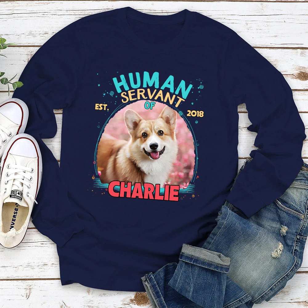 Funny Dog Servant - Personalized Custom Long Sleeve T-shirt - Image 3