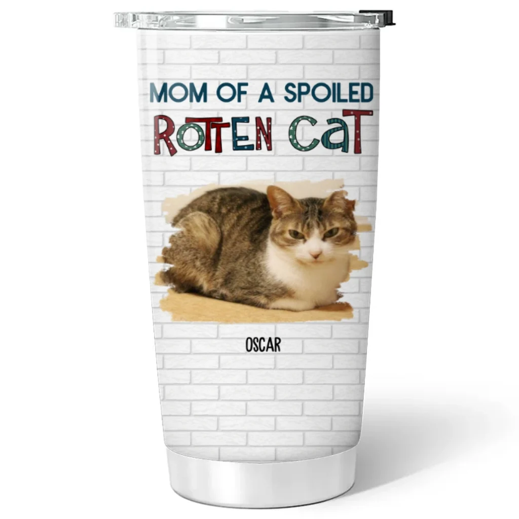Funny Mom Dad Storybook Cat Photo - Personalized Custom Tumbler - Image 2