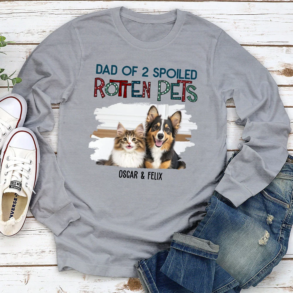 Funny Mom Dad Storybook Pet Photo - Personalized Custom Long Sleeve T-Shirt