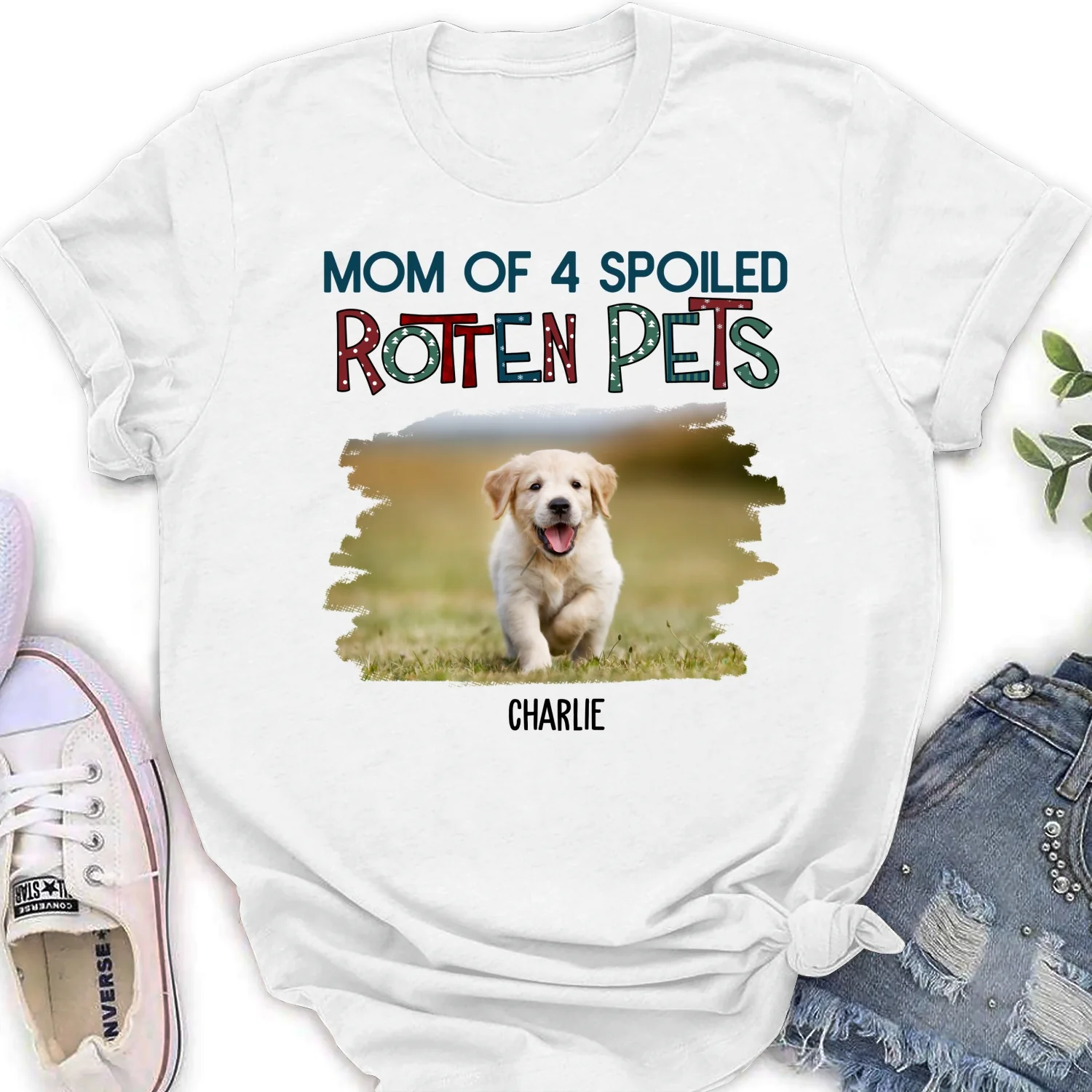 Funny Mom Dad Storybook Pet Photo - Personalized Custom Women's T-Shirt - Image 2