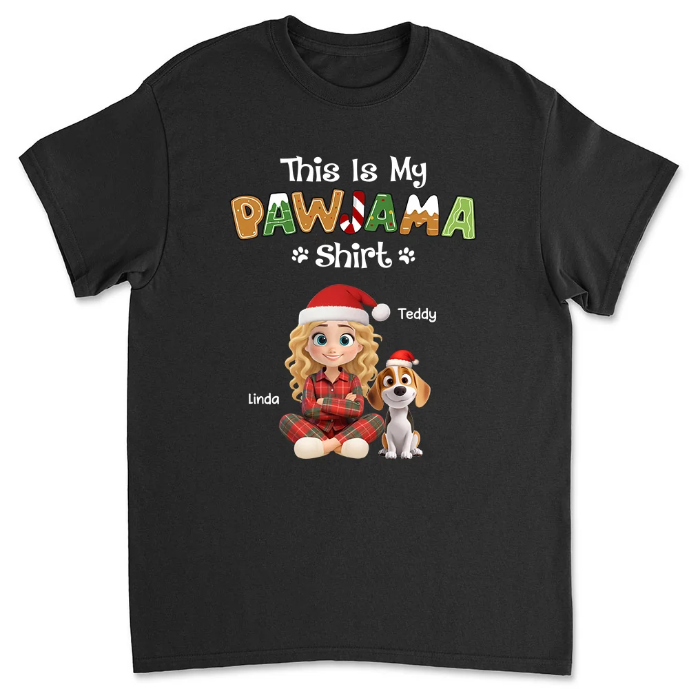 Funny Pawjama Shirt Cartoon - Personalized Custom Unisex T-shirt