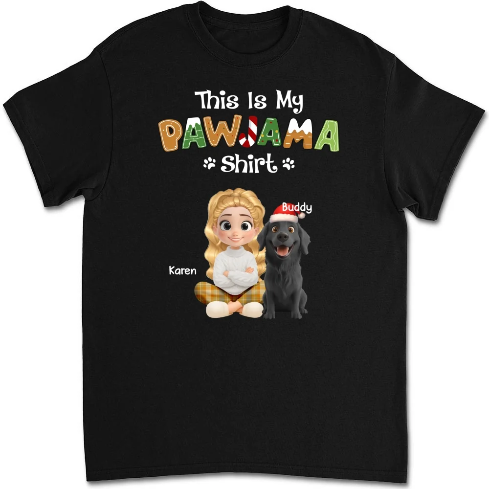 Funny Pawjama Shirt Cartoon - Personalized Custom Unisex T-shirt - Image 7