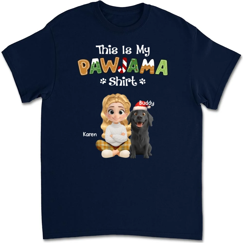 Funny Pawjama Shirt Cartoon - Personalized Custom Unisex T-shirt - Image 8