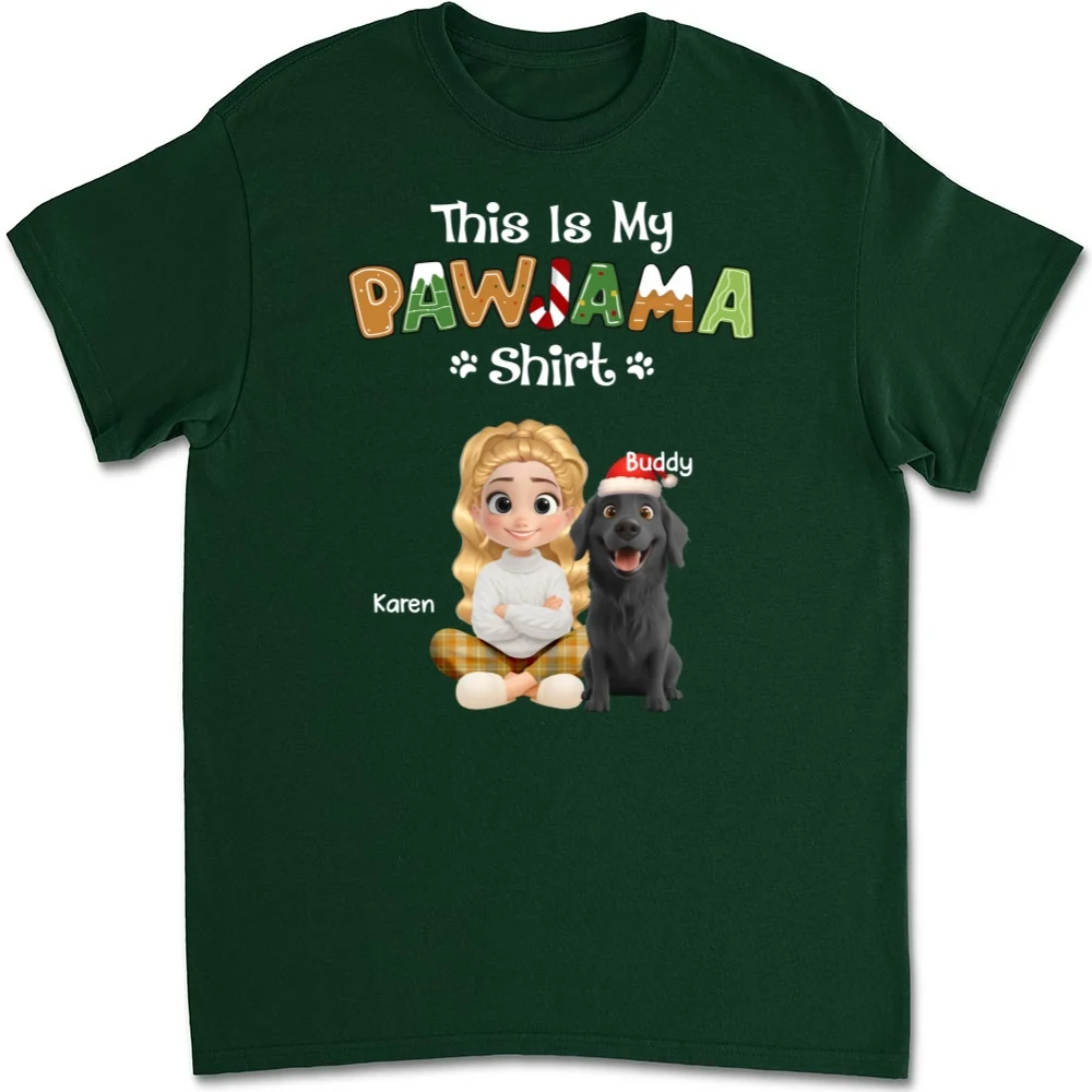 Funny Pawjama Shirt Cartoon - Personalized Custom Unisex T-shirt - Image 9