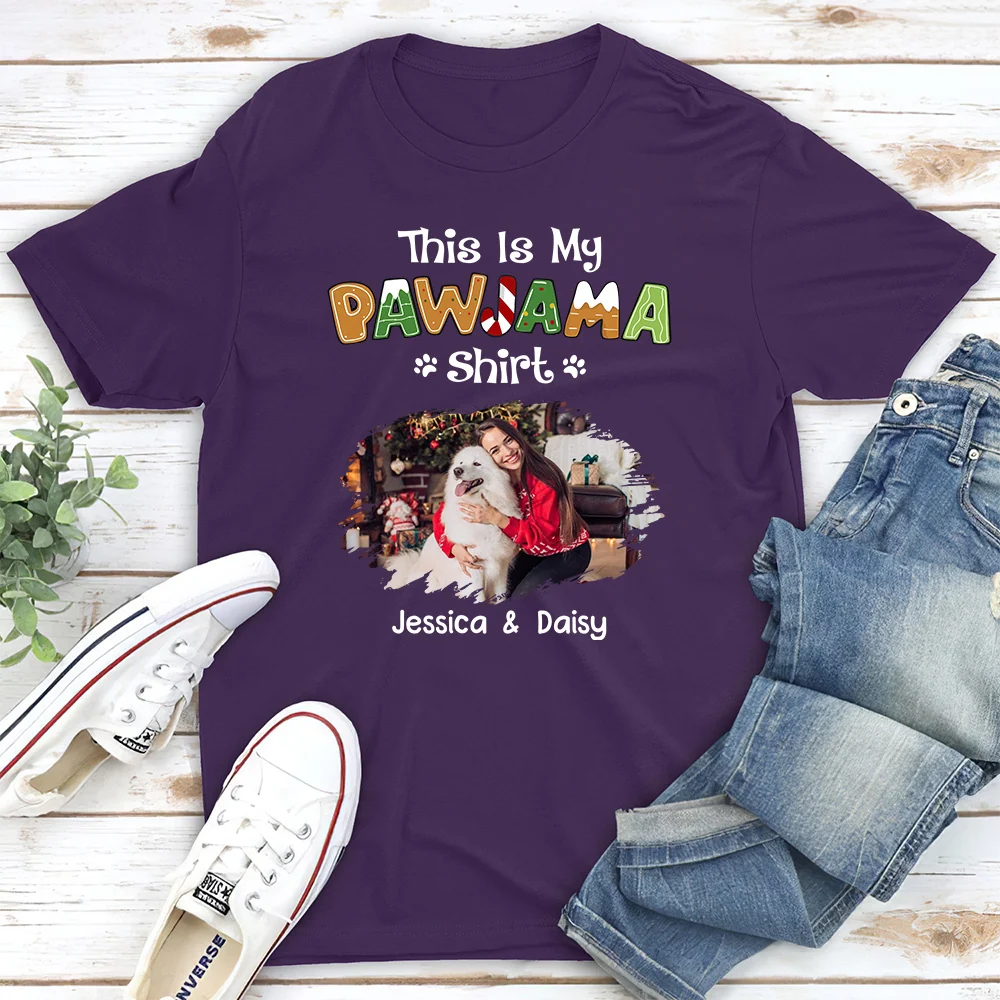 Funny Pawjama Shirt Cartoon Photo - Personalized Custom Unisex T-shirt - Image 4