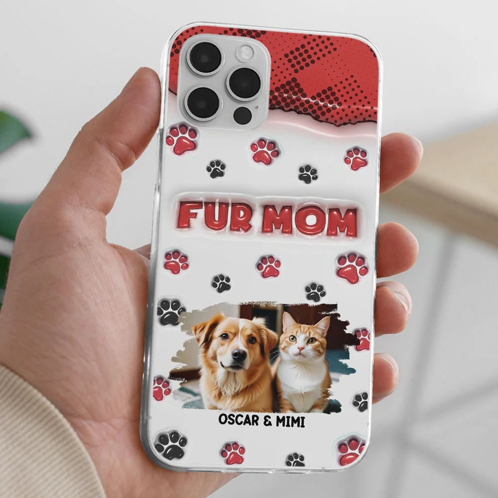 Fur Mom Version Photo - Personalized Custom 3D Inflated Effect Phone Case - Image 3