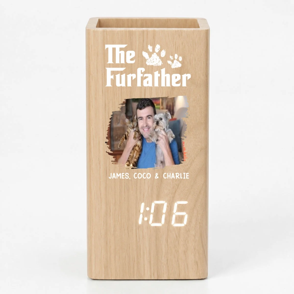 Furry Baby Dad Photo - Personalized Custom Pen Holder - Image 10