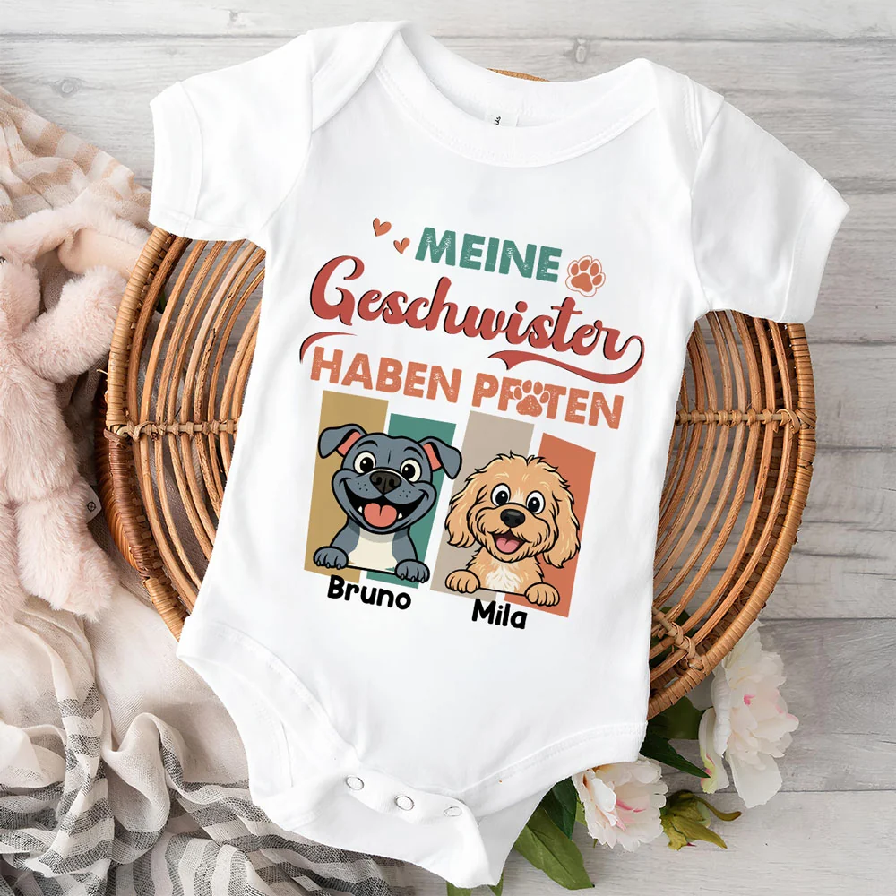 Geschwister Mit Pfoten - Personalisierter Baby-Body - Image 5